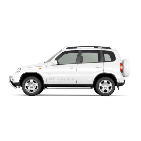 Защита порогов с алюм. площадкой d51мм (НПС) Chevrolet Niv@ (2009-2020 г.в.), L@DA Niv@ (2020-н.в.), L@DA Niv@ Travel (2021-н.в.) купить недорого с доставкой в Абакан