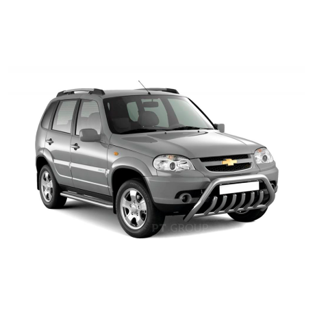 Защита порогов с алюм. площадкой d51мм (НПС) Chevrolet Niv@ (2009-2020 г.в.), L@DA Niv@ (2020-н.в.), L@DA Niv@ Travel (2021-н.в.) купить недорого с доставкой в Абакан