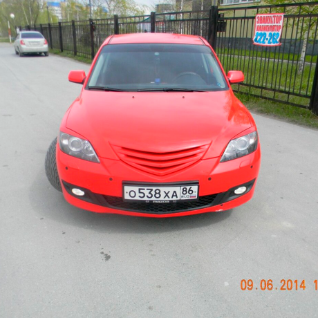 Решетка радиатора "Две полоски" для Mazda 3, хэтчбэк (2003-2009) купить недорого с доставкой в Абакан