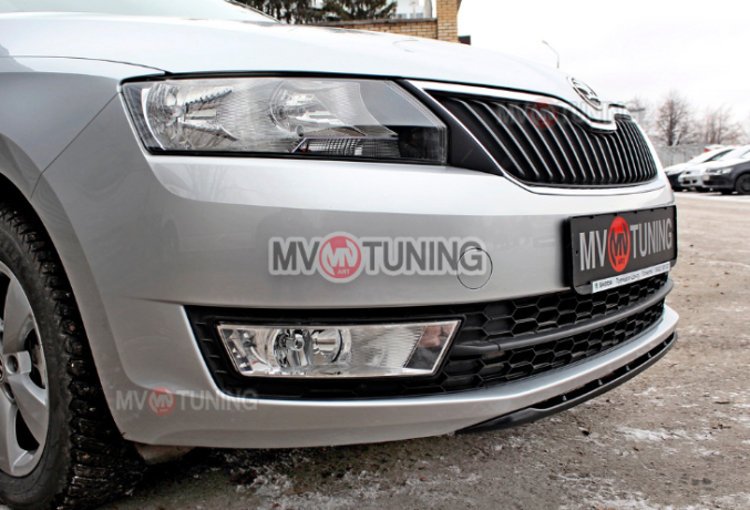 Спойлер переднего бампера (под покраску) для Skoda Rapid (2012-н.в.) купить недорого с доставкой в Абакан