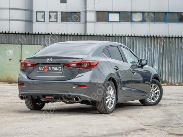 Диффузор заднего бампера var №2 (с килями) для Mazda 3 (2013-н.в.) купить недорого с доставкой в Абакан